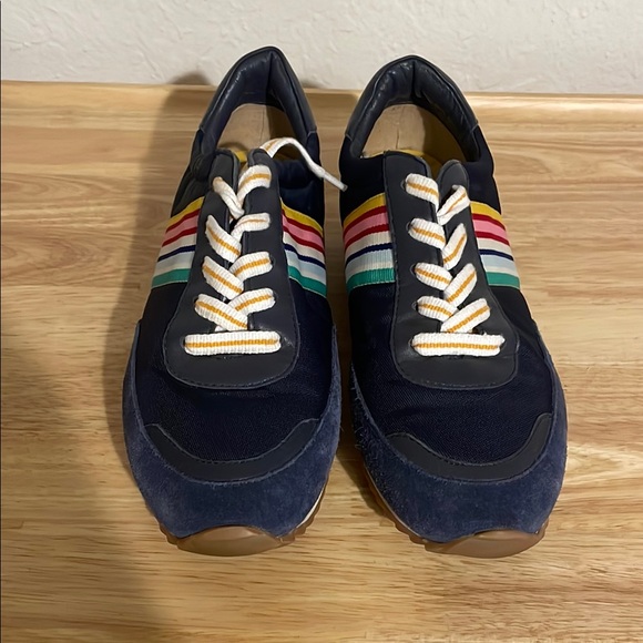 Boden Colorful Striped Suede Accent Sneakers - Picture 1 of 5